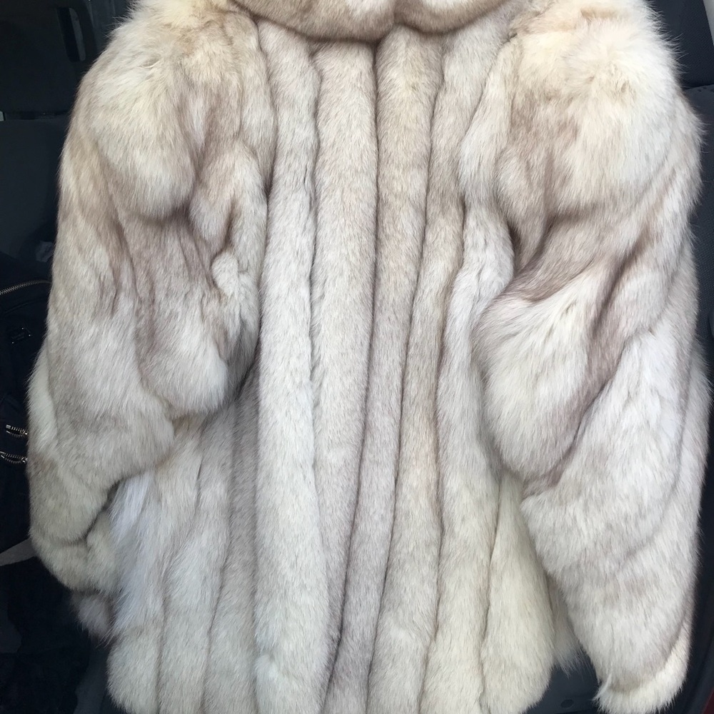 SOLD Sakowitz White Fox Fur (mink) Coat